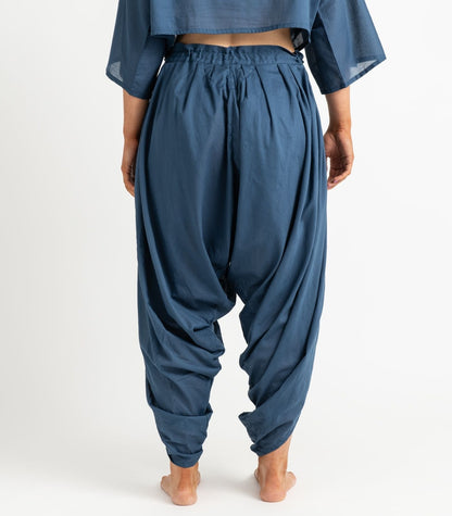 Organic Voile Dhoti Pants - Indigo