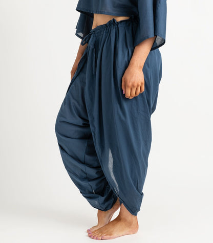 Organic Voile Dhoti Pants - Indigo