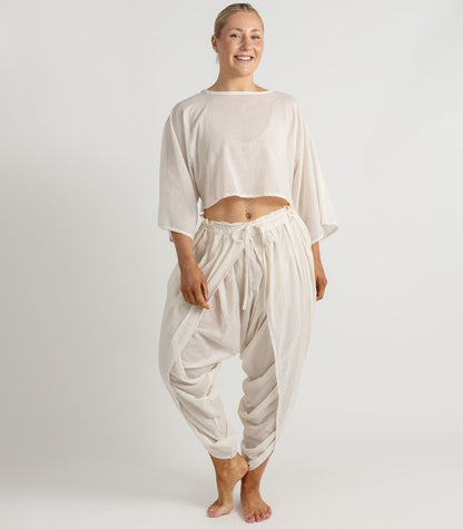Organic Voile Dhoti Pants - Natural