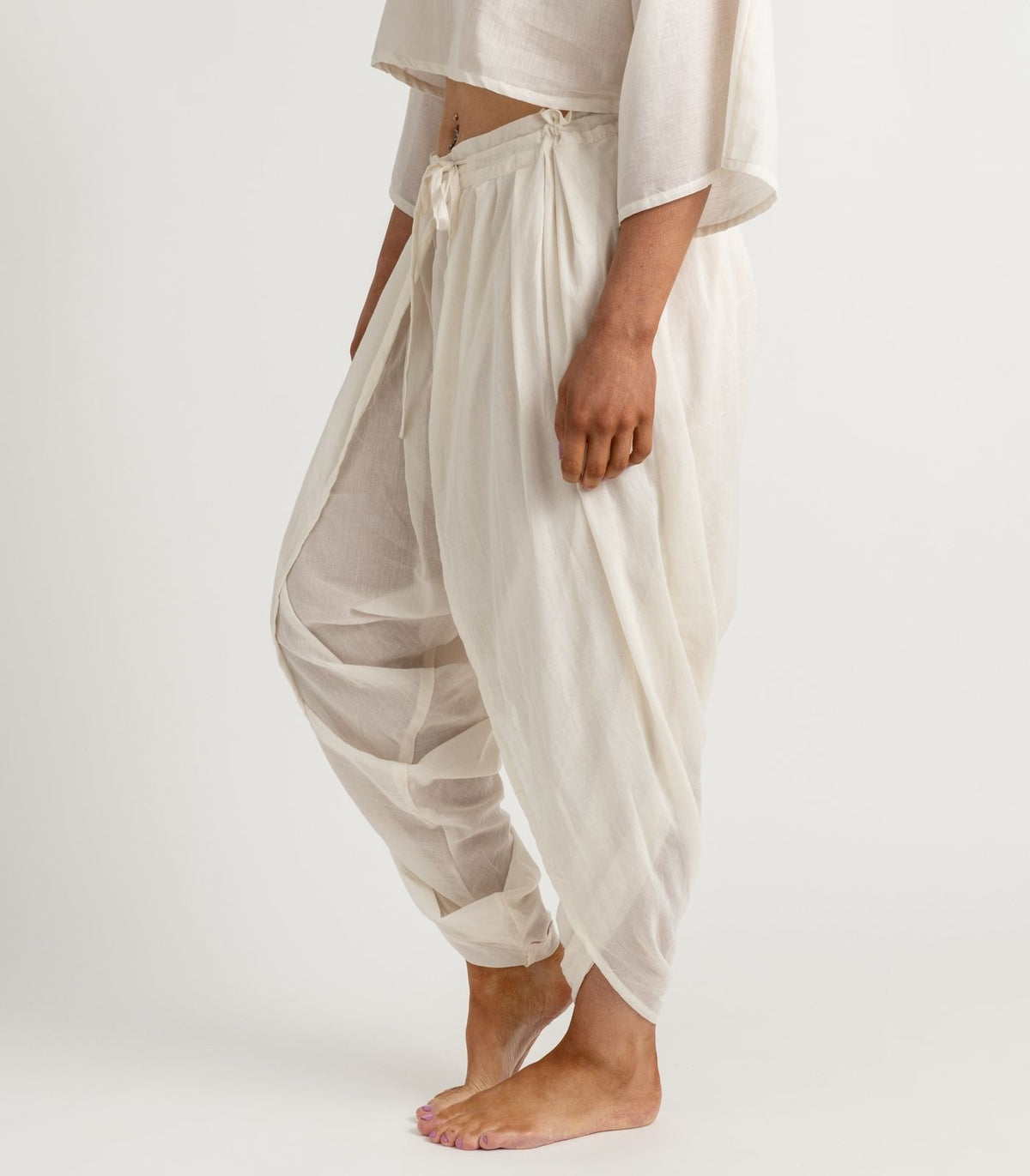 Organic Voile Dhoti Pants - Natural