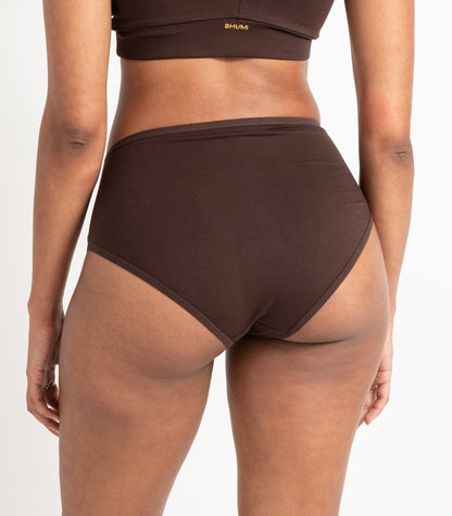 Bhumi Organic Cotton - Hi Cut Brief (2 Pack) - Coffee Bean