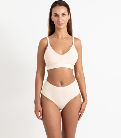 Bhumi Organic Cotton - Hi Cut Brief (2 Pack) - Cream Tan