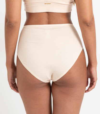 Bhumi Organic Cotton - Hi Cut Brief (2 Pack) - Cream Tan