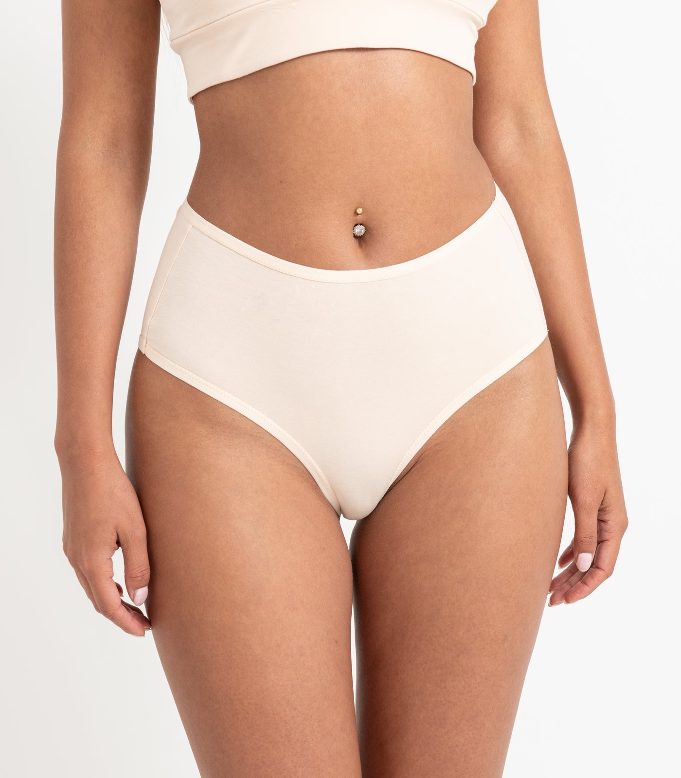Bhumi Organic Cotton - Hi Cut Brief (2 Pack) - Cream Tan
