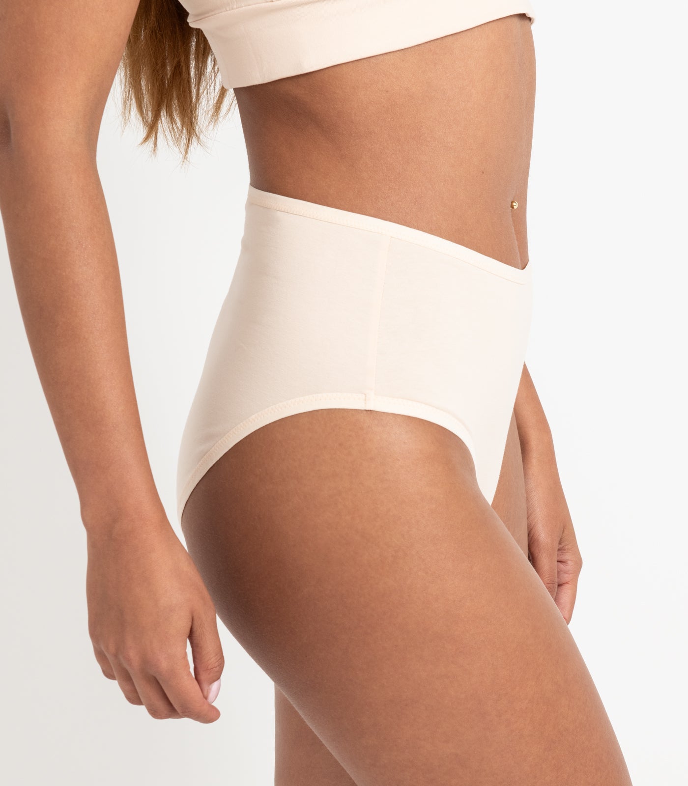 Bhumi Organic Cotton - Hi Cut Brief (2 Pack) - Cream Tan