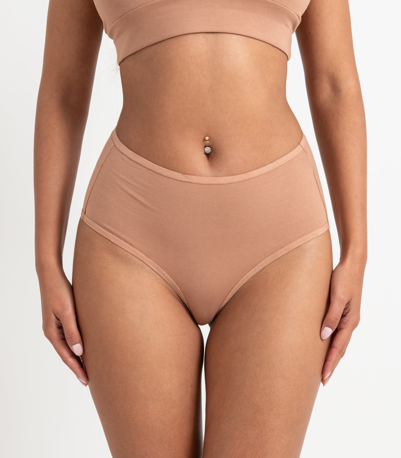 Bhumi Organic Cotton - Hi Cut Brief (2 Pack) - Mocha Mousse