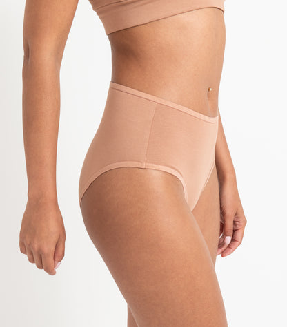 Bhumi Organic Cotton - Hi Cut Brief (2 Pack) - Mocha Mousse