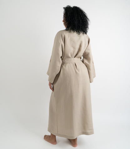 Organic Linen Robe - Raw