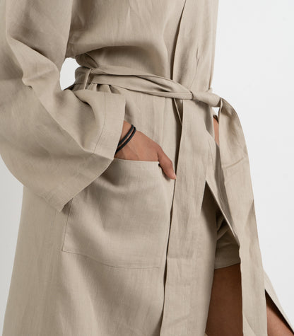 Organic Linen Robe - Raw
