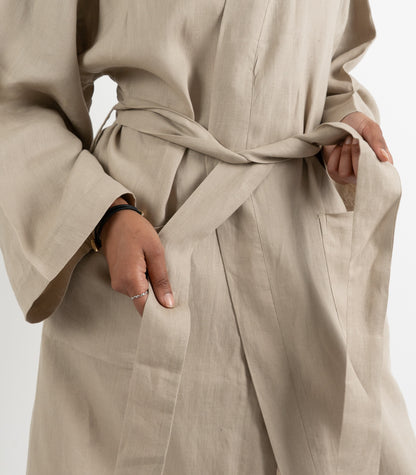 Organic Linen Robe - Raw