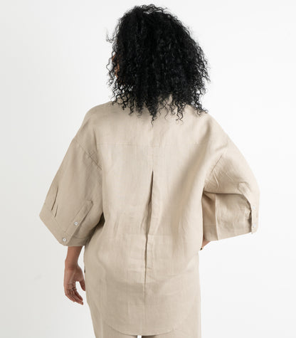 Organic Linen Lounge Shirt - Raw