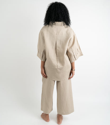 Organic Linen Lounge Shirt - Raw