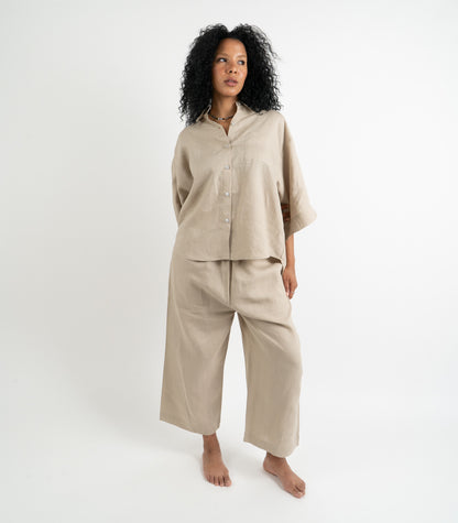 Organic Linen Balloon Lounge Pants - Raw