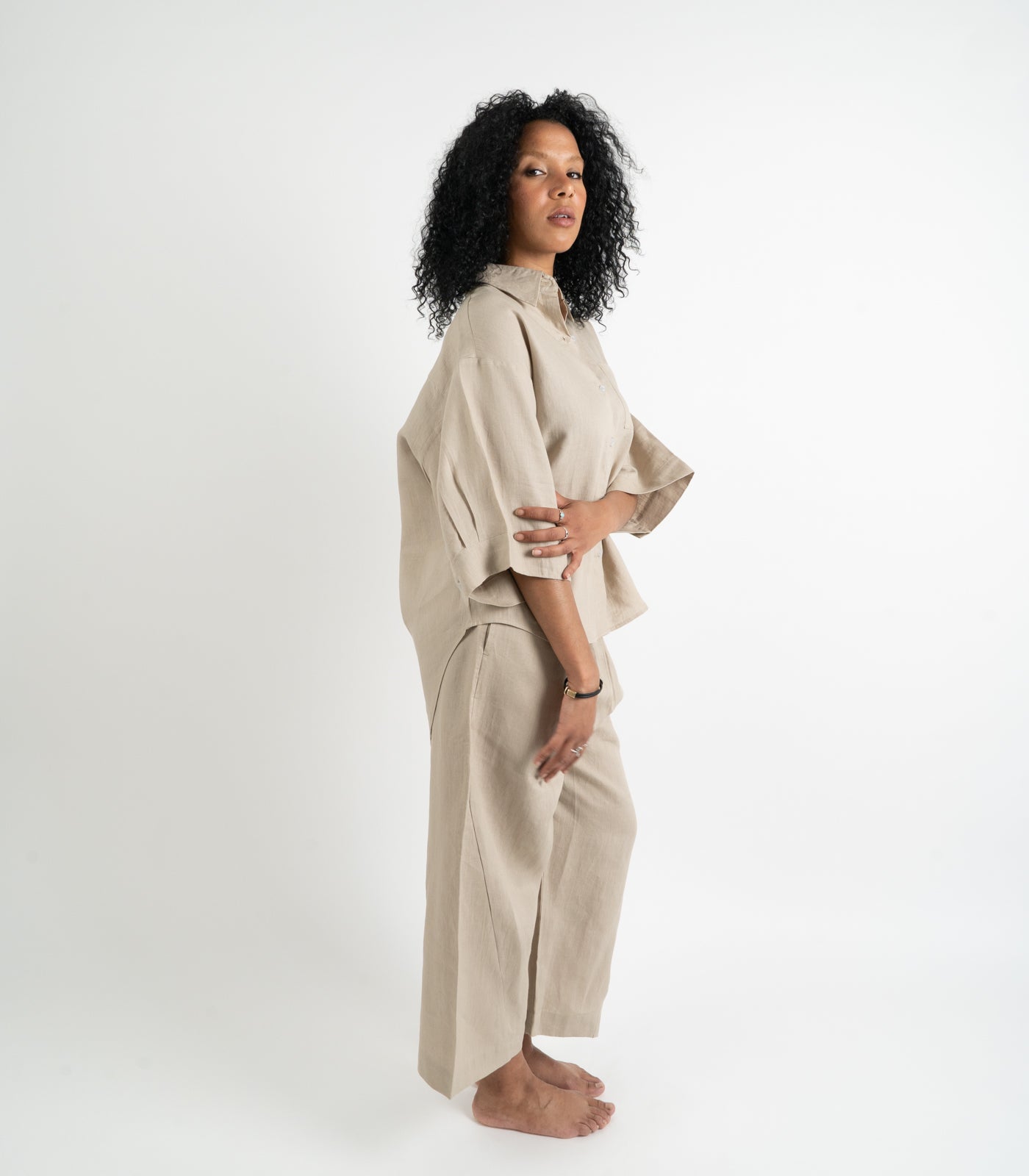 Organic Linen Lounge Shirt - Raw