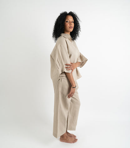 Organic Linen Lounge Shirt - Raw