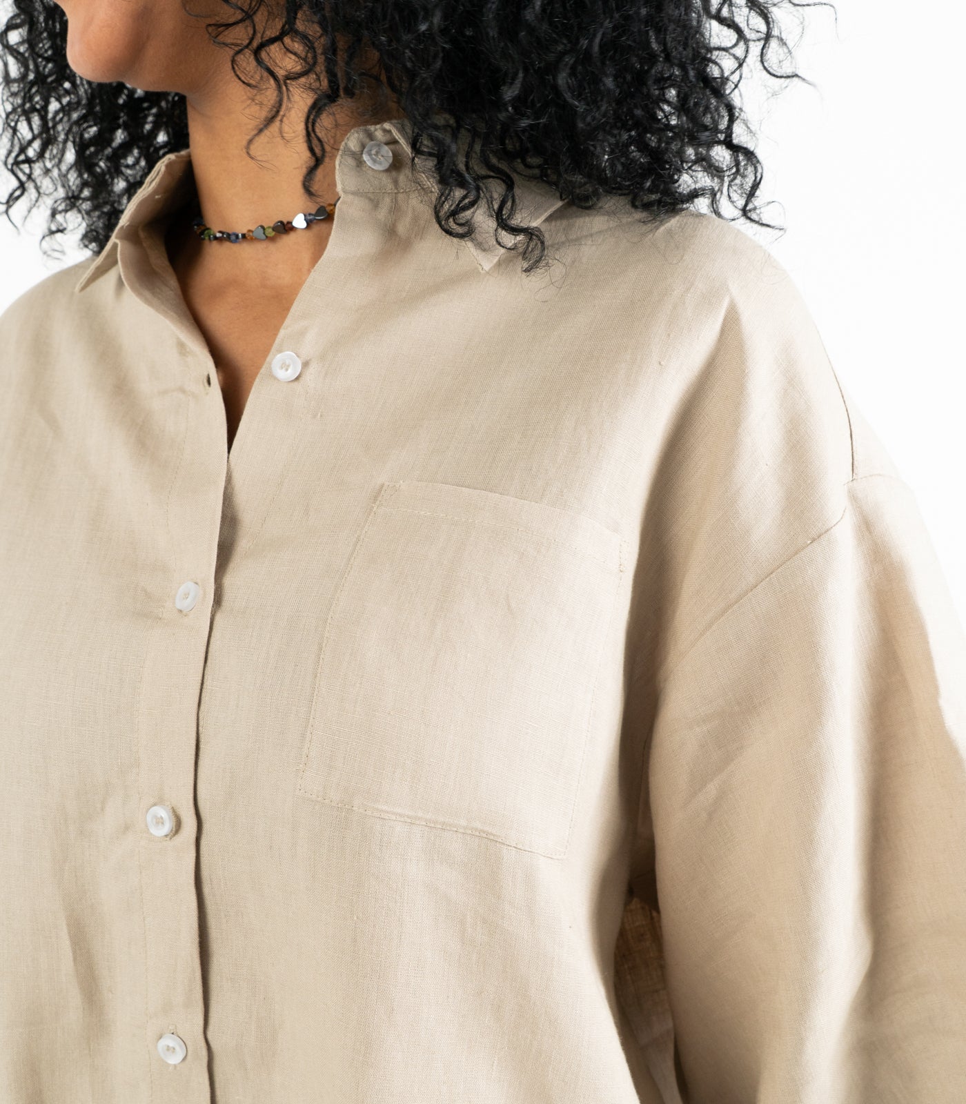 Organic Linen Lounge Shirt - Raw