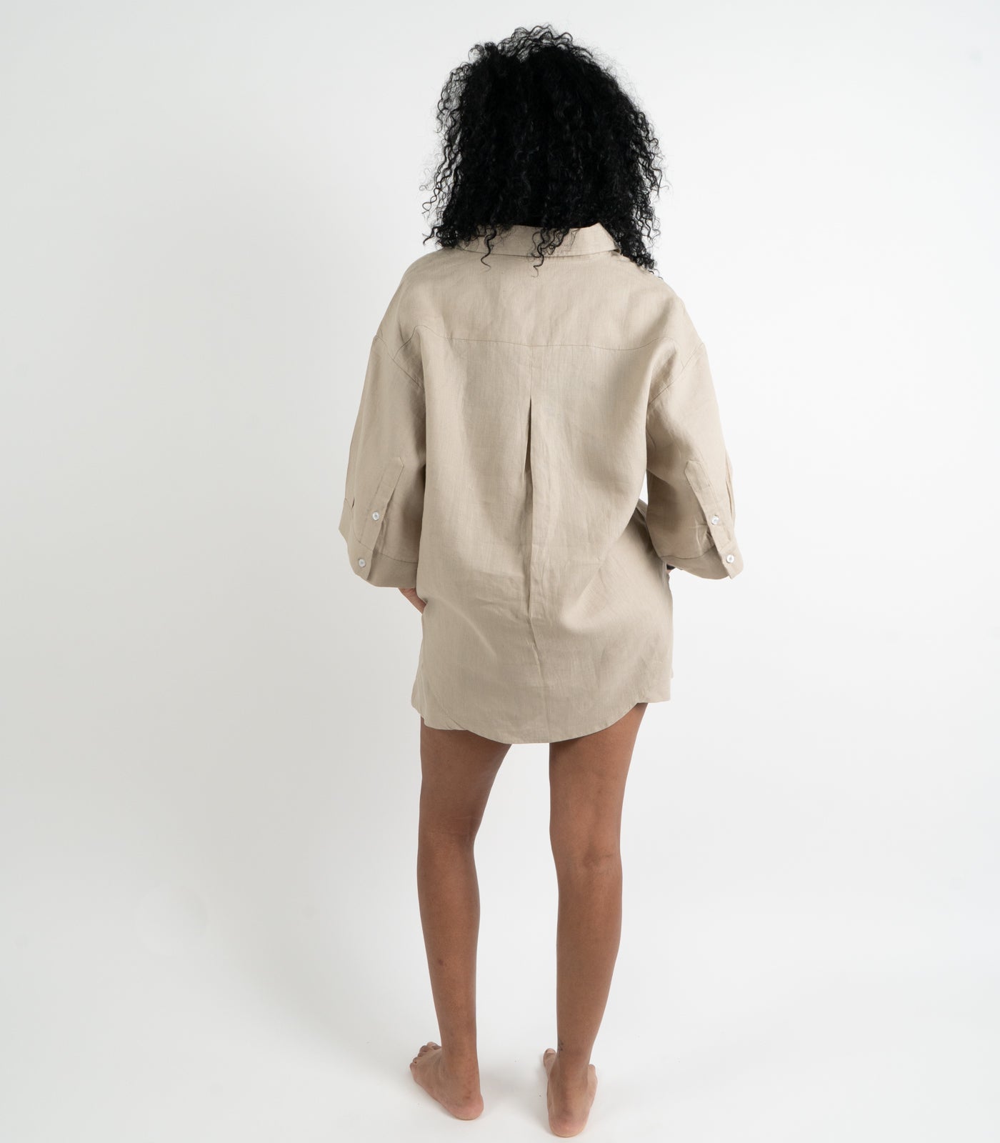 Organic Linen Boxy Lounge Shorts - Raw