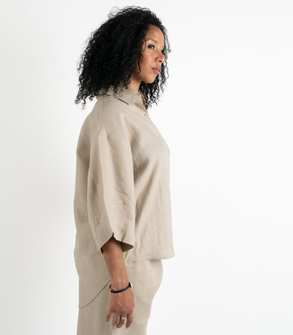 Organic Linen Lounge Shirt - Raw