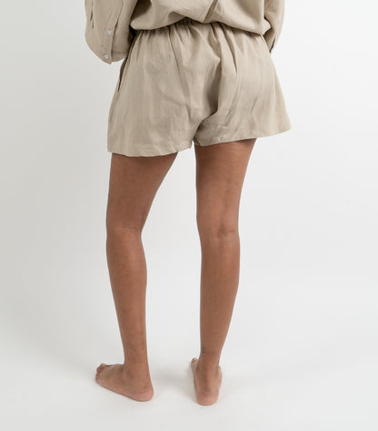 Organic Linen Boxy Lounge Shorts - Raw