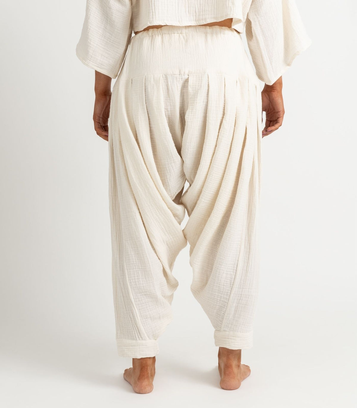 Organic Muslin Patiala Pants - Natural