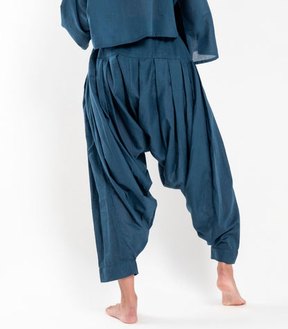 Organic Voile Patiala Pants - Indigo