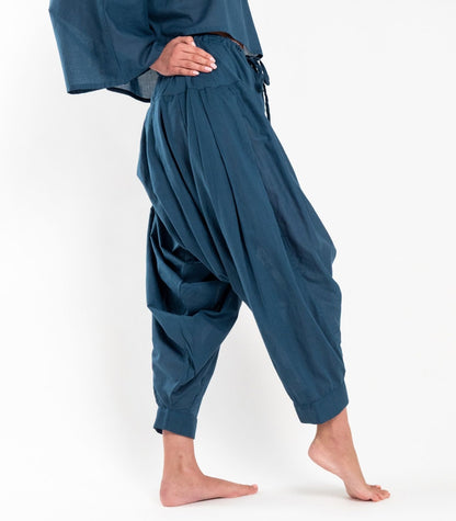 Organic Voile Patiala Pants - Indigo