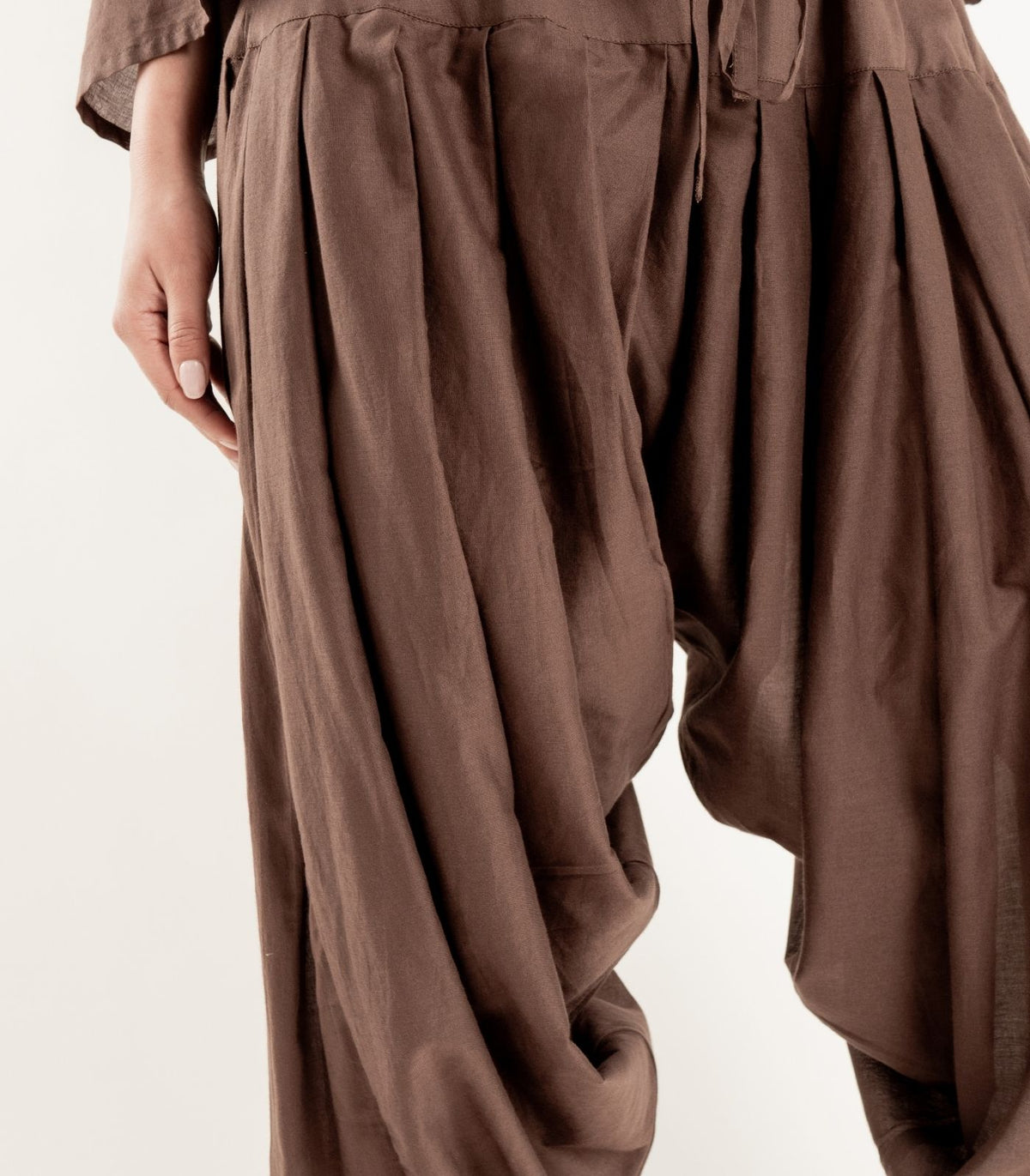 Organic Voile Patiala Pants - Chocolate