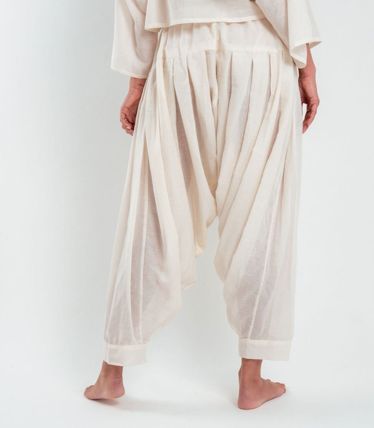 Organic Voile Patiala Pants - Natural