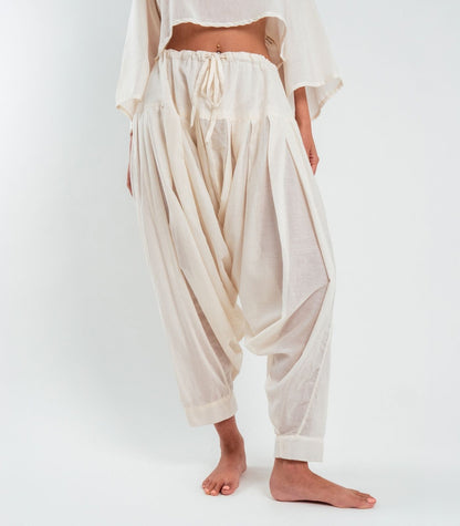 Organic Voile Patiala Pants - Natural