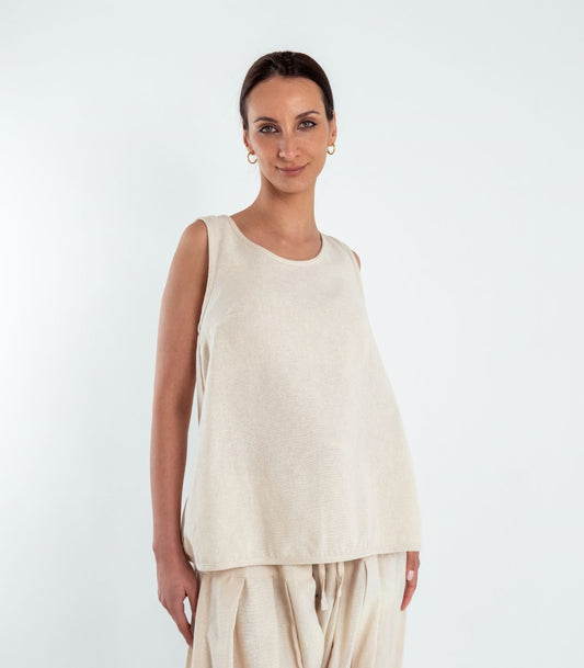 Organic Cotton Petal Tank (Khadi) - Natural
