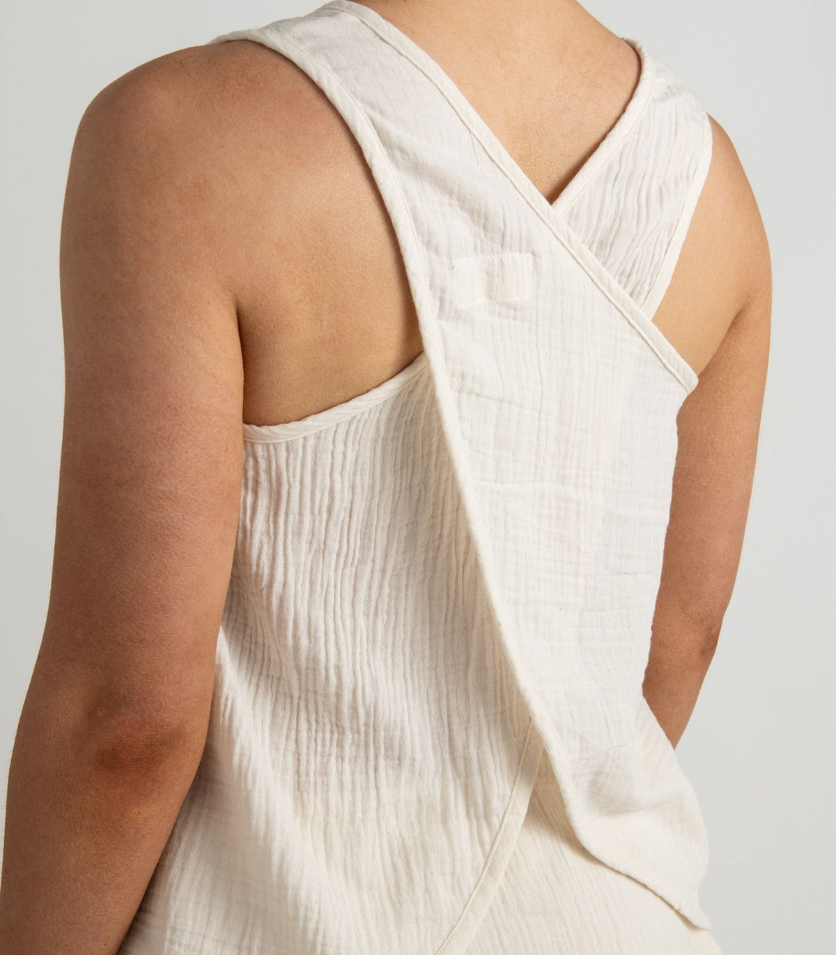 Organic Muslin Petal Tank - Natural