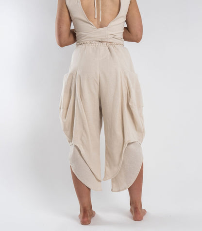 Organic Khadi Ripple Pants - Natural