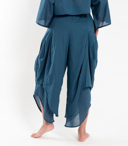 Organic Voile Ripple Pants - Indigo