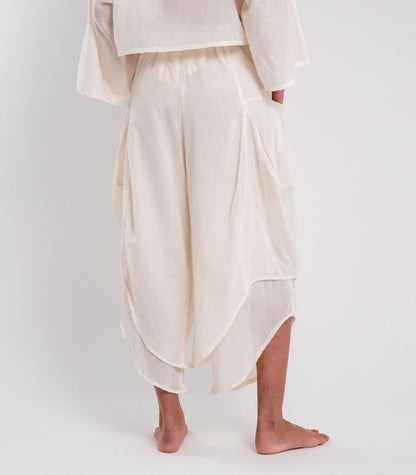Organic Voile Ripple Pants - Natural 
