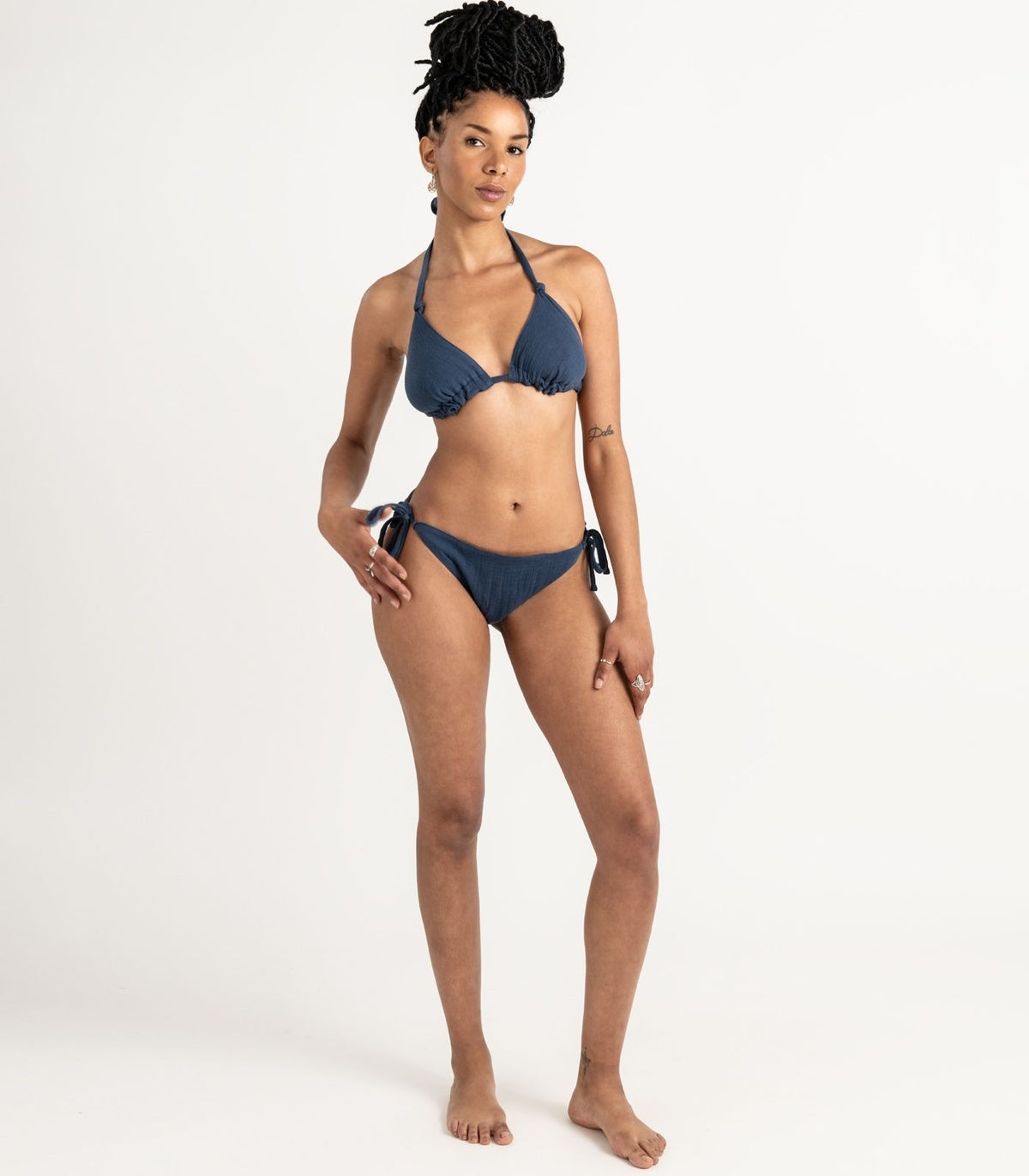Organic Muslin Sauna Set - Indigo