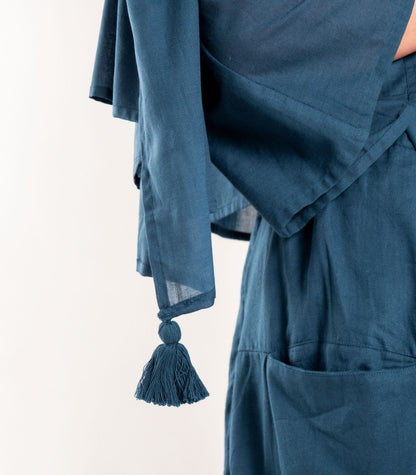 Organic Cotton Shawl (Voile) - Indigo