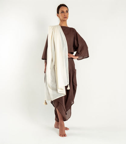 Organic Cotton Shawl (Voile) - Natural