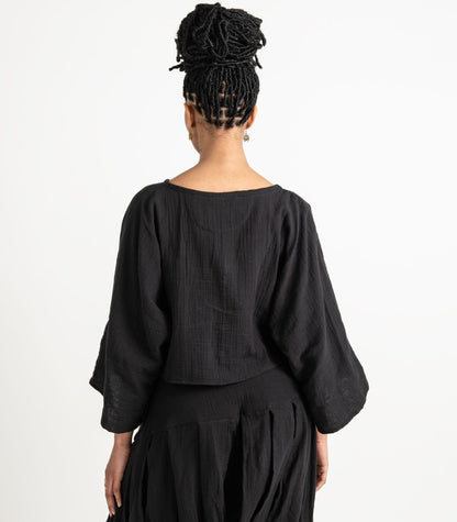 Organic Muslin Sunrise Shirt - Black