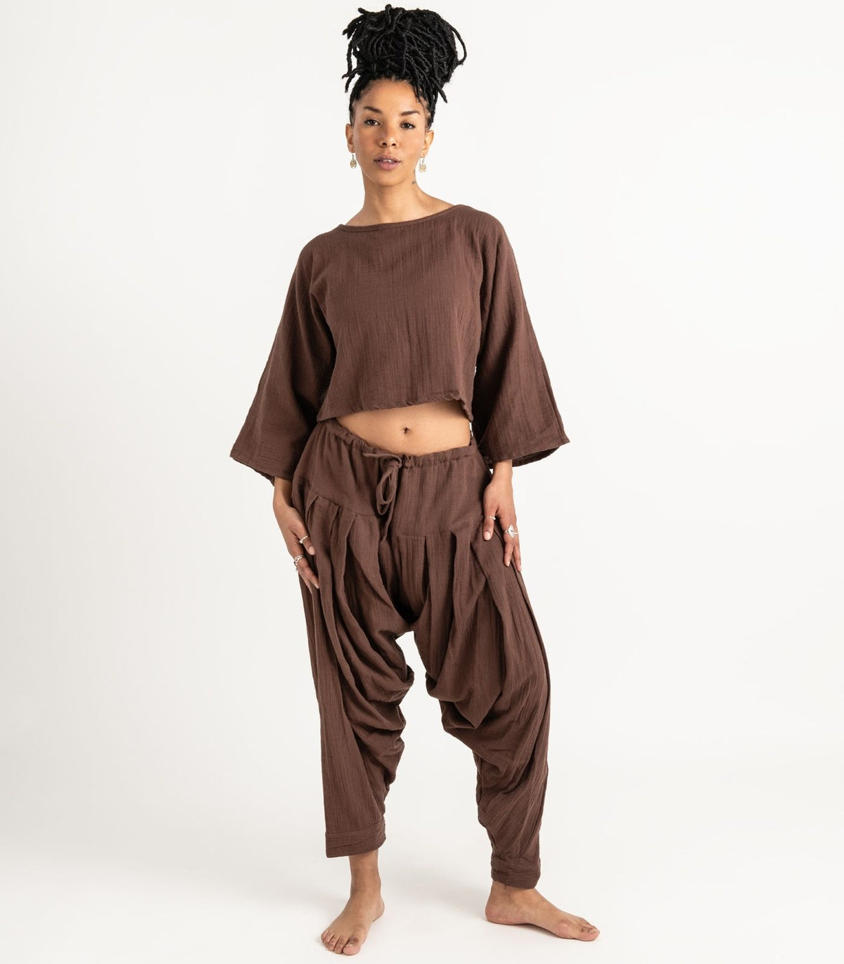 Organic Muslin Sunrise Shirt - Chocolate