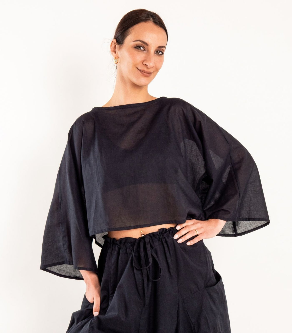 Organic Voile Sunrise Shirt - Black