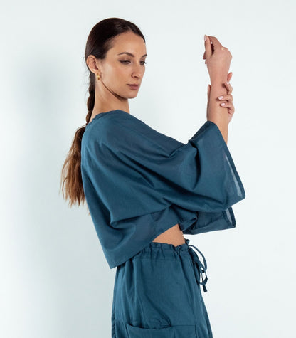 Organic Voile Sunrise Shirt - Indigo