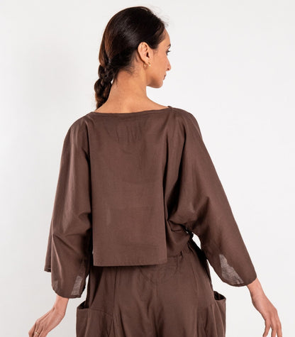 Organic Voile Sunrise Shirt - Chocolate