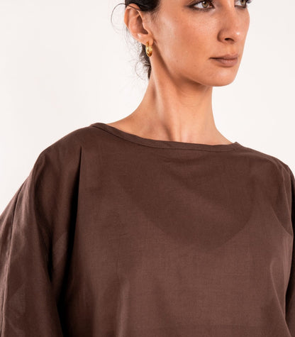 Organic Voile Sunrise Shirt - Chocolate