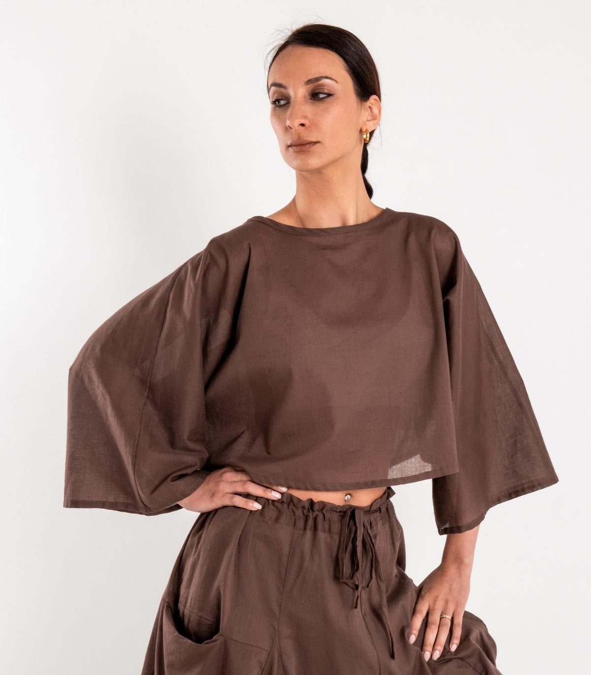 Organic Voile Sunrise Shirt - Chocolate
