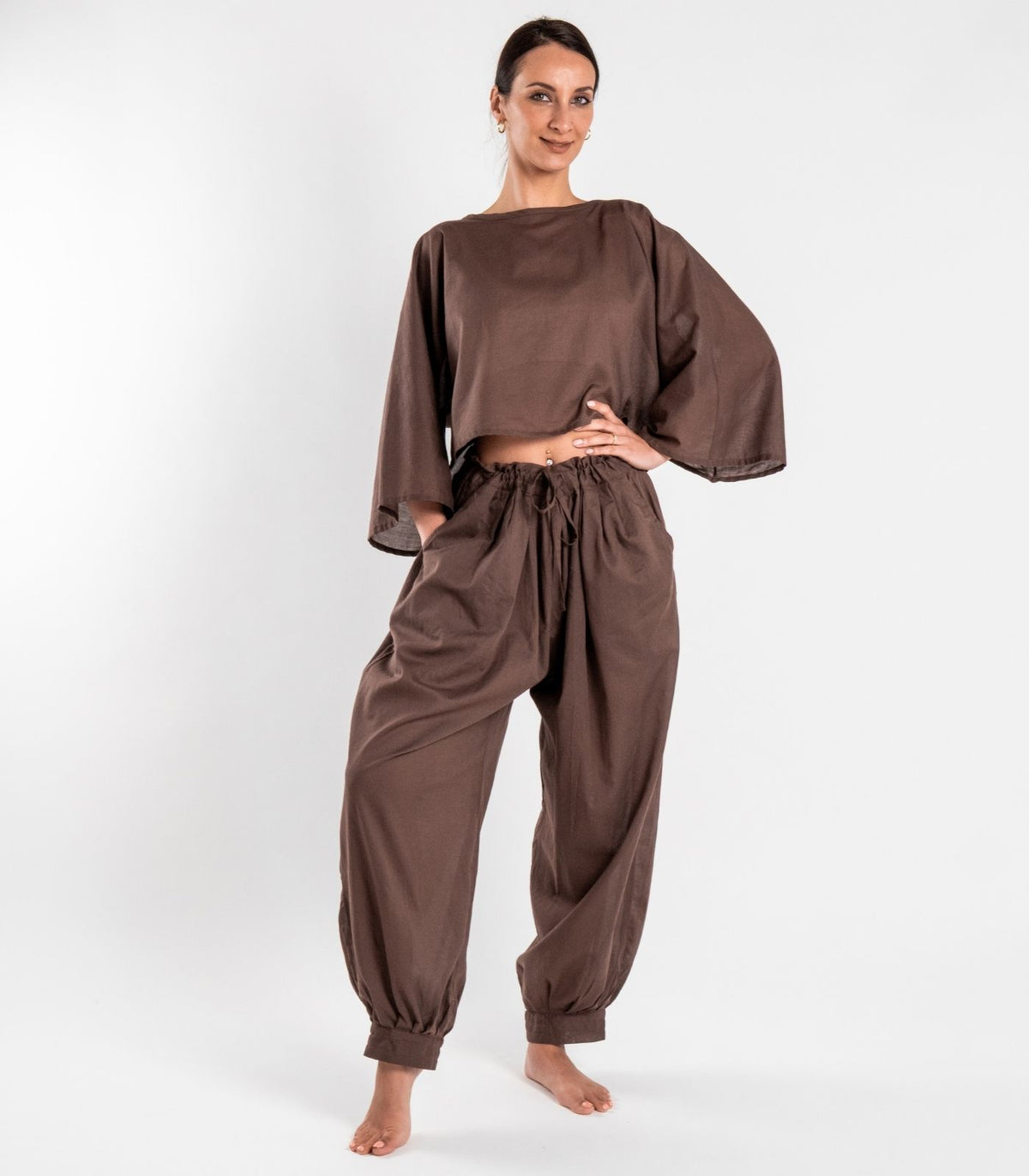 Organic Voile Sunrise Shirt - Chocolate