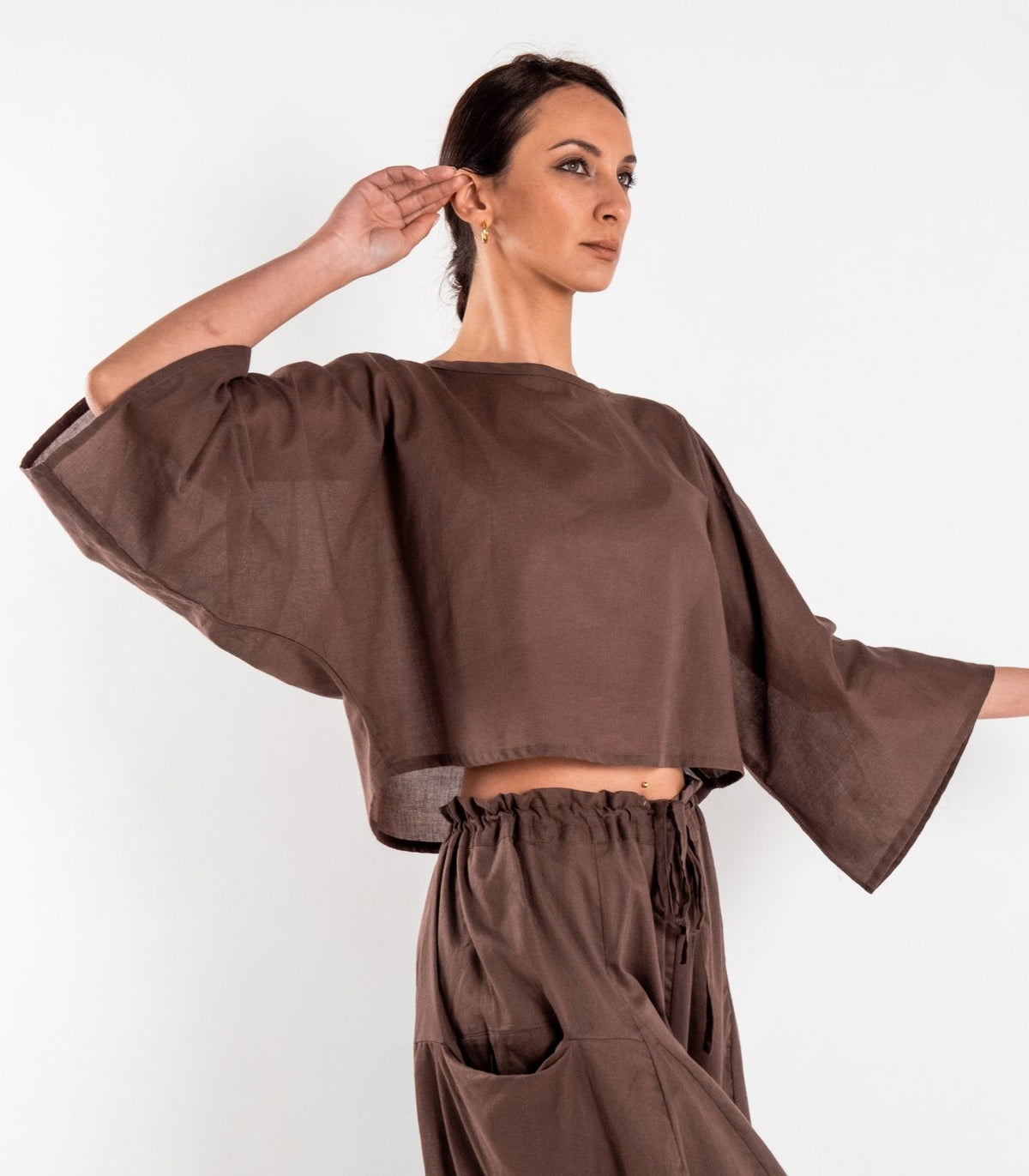 Organic Voile Sunrise Shirt - Chocolate