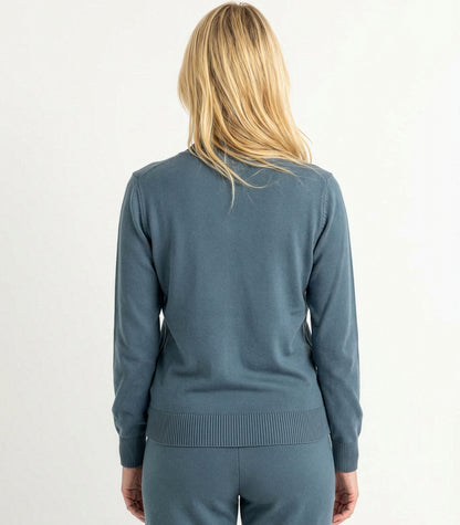 Bhumi Organic Cotton - Fine Knit Cardigan - Orion Blue