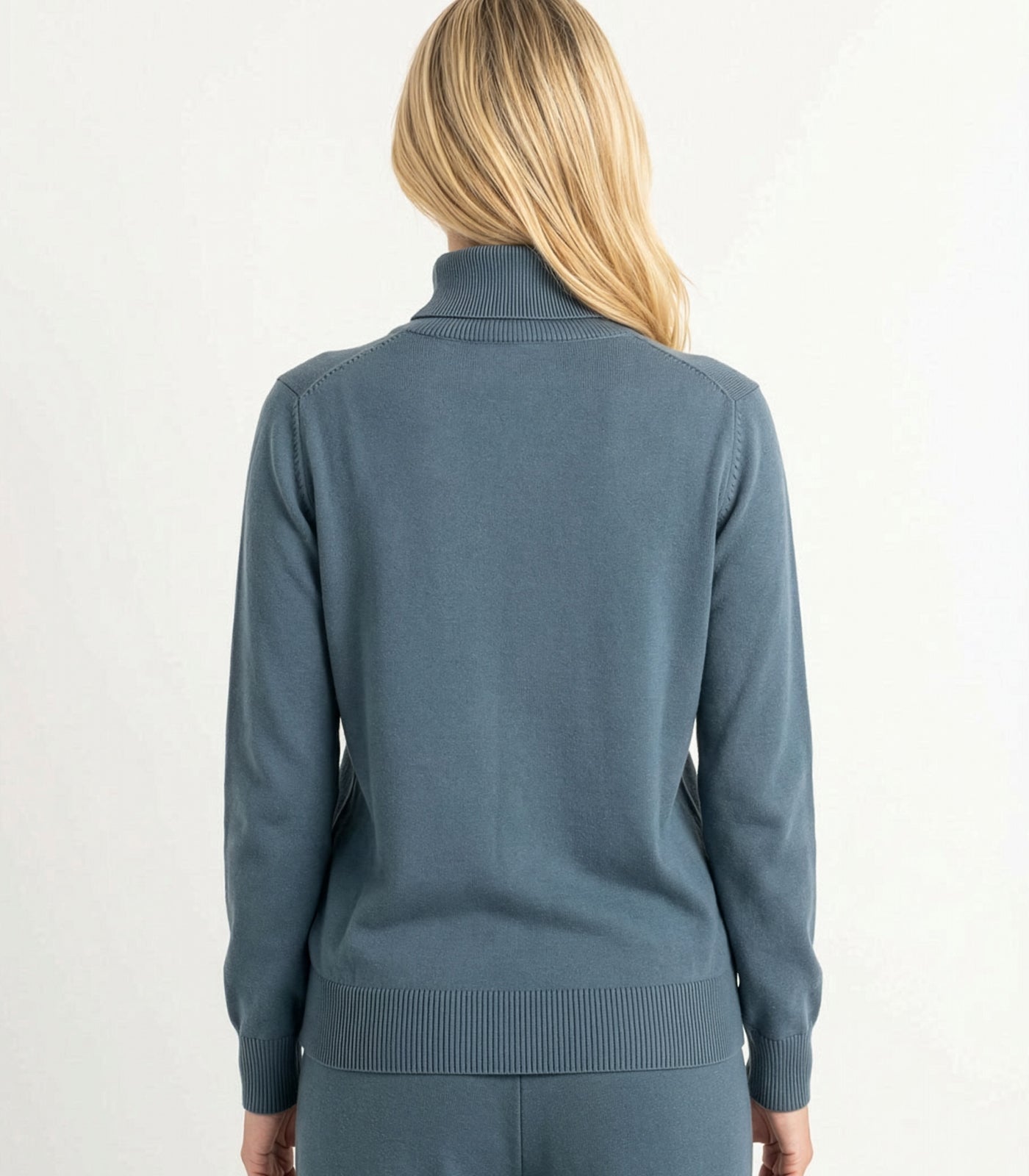 Bhumi Organic Cotton - Fine Knit Turtleneck Jumper - Orion Blue