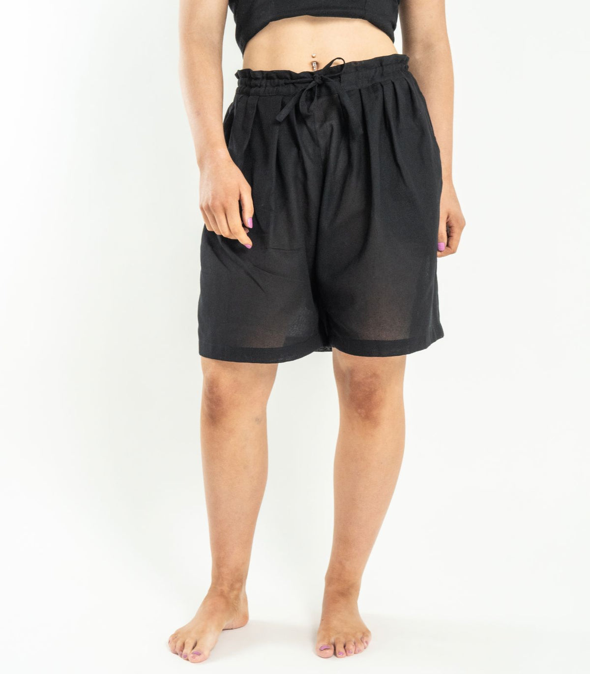 Organic Khadi Breeze Shorts - Black