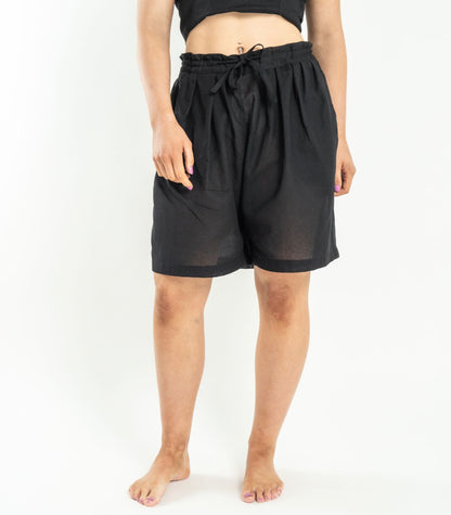 Organic Khadi Breeze Shorts - Black